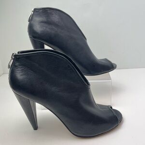 Vince Camuto Black Leather Open Toe High Heel Ankle Booties